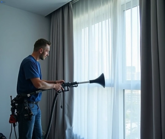 Professional drapes cleaning process tools Matty Curtain Cleaning edens-landing
