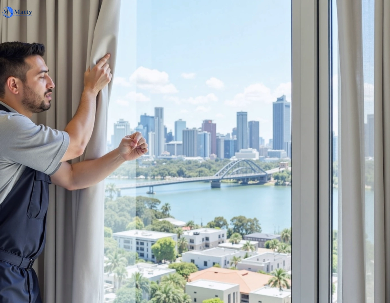 Professional curtain steam cleaning service edens-landing QLD by Matty Curtain Cleaning